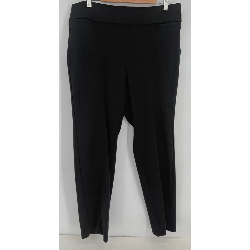 Lane Bryant Womens Black Pull On Ponte Knit Tapered Pants Plus Workwear Sz 18